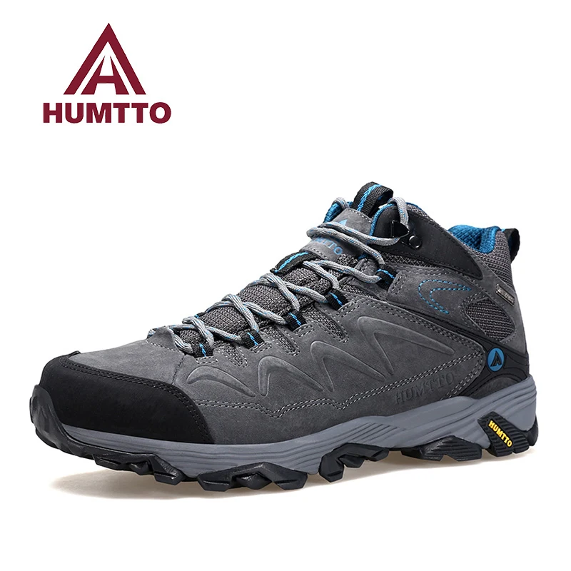 Humtto Mens Waterproof Hiking Boots Winter Fur Snowproof Ankle Boots Leather Breathable Outdoor Sport Sneakers Tactical Boots