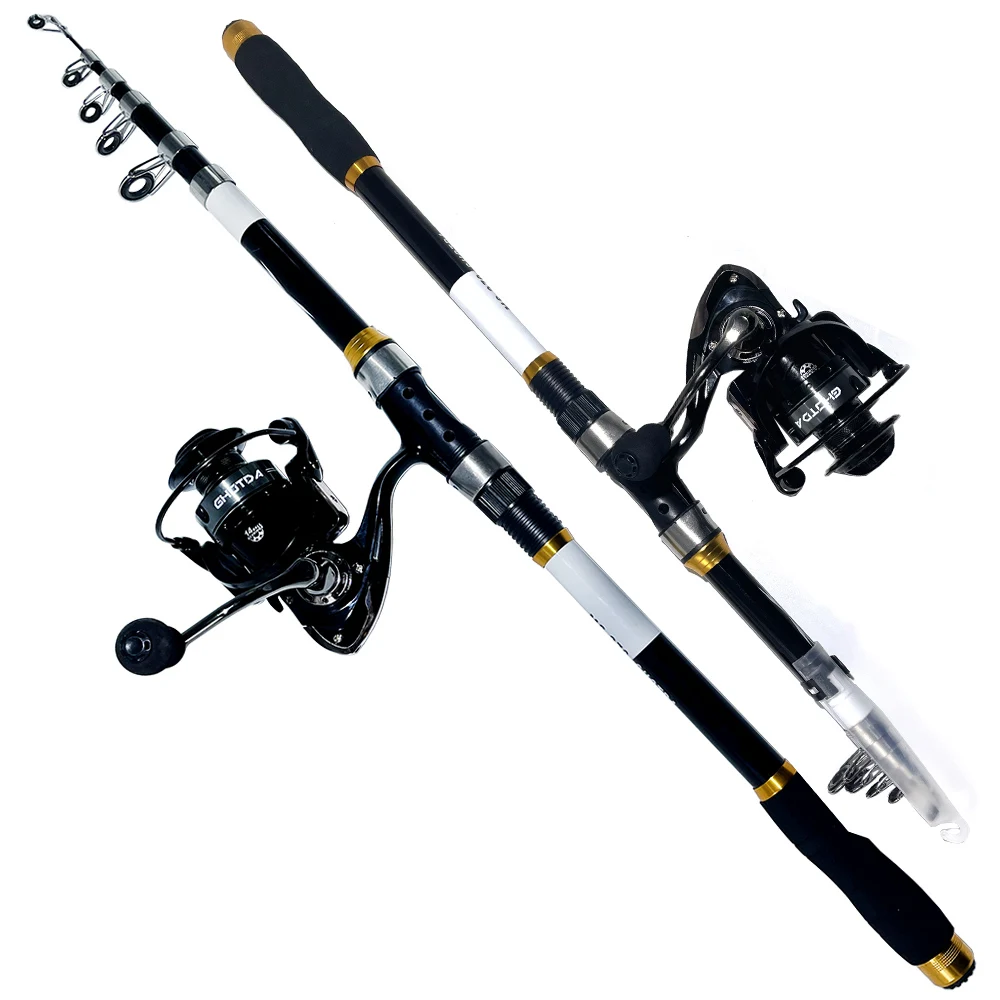 

GHOTDA 2.1M-3.6M Fishing Rods and Reels Travel Telescopic Spinning Fishing Rod Set With Spinning Reel Fishing Tackle Kit