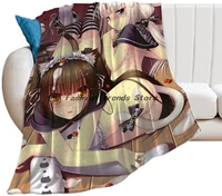 throw blanket anime nekopara chocolat vanilla azuki art fleece blankets flannel sheets fluffy cozy soft warm blanket