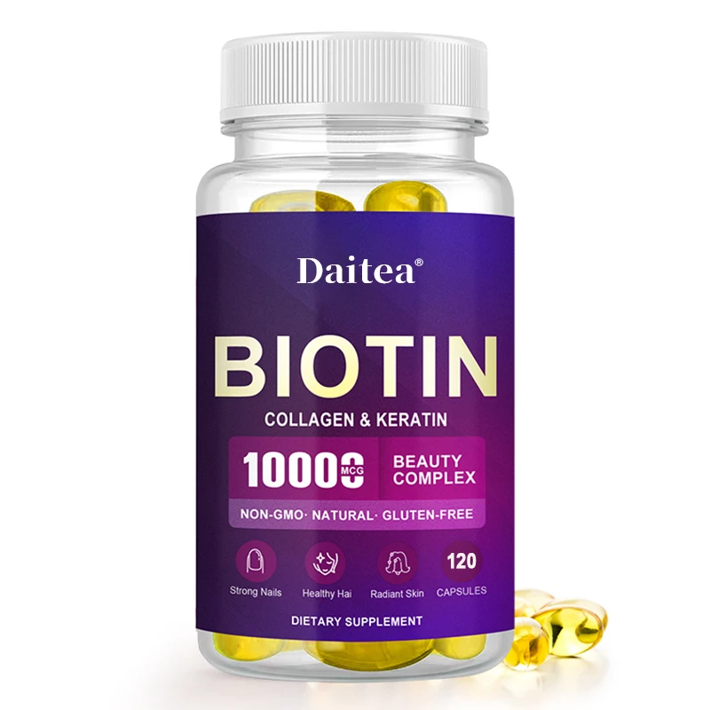 

Collagen Biotin Capsules, Promotes Hair Growth, Strengthens Weak Nails, Anti-Aging, Supports Joints & Bones prevent hair loss