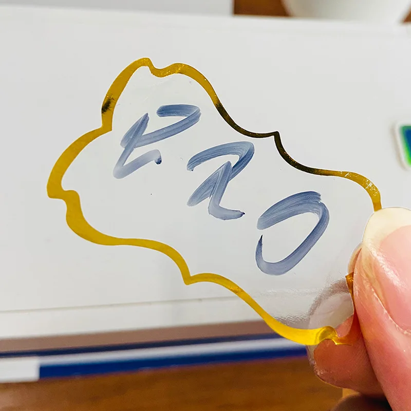 

300Pcs/Roll 3*5cm Transparent Bronzing Water Proof Writable Self-adhesive Sealing Stickers Gift Packaging Seal Labels