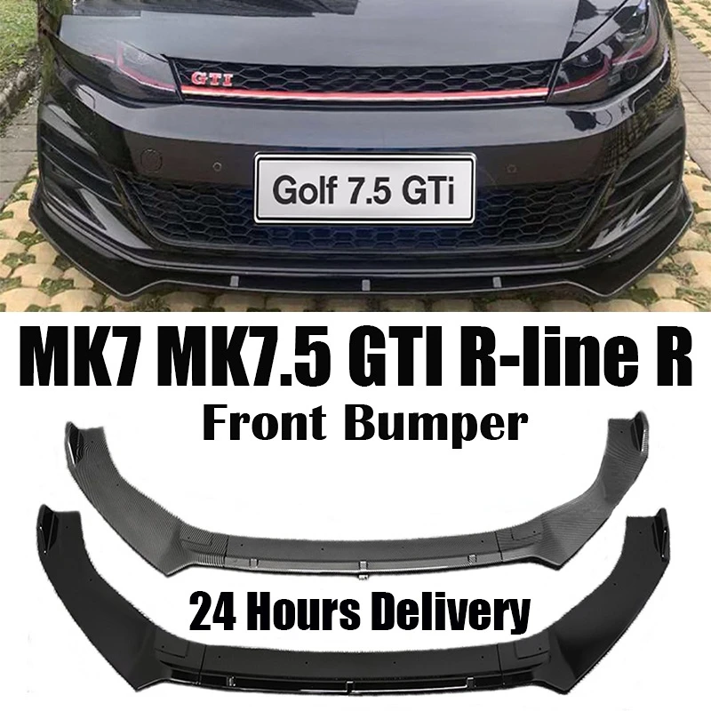 

Для Volkswagen For Golf 7 7,5 MK7 MK7.5 GTI GTD R-Line 2012-2020 автомобильный передний бампер сплиттер губа диффузор Комплект кузова спойлер защита