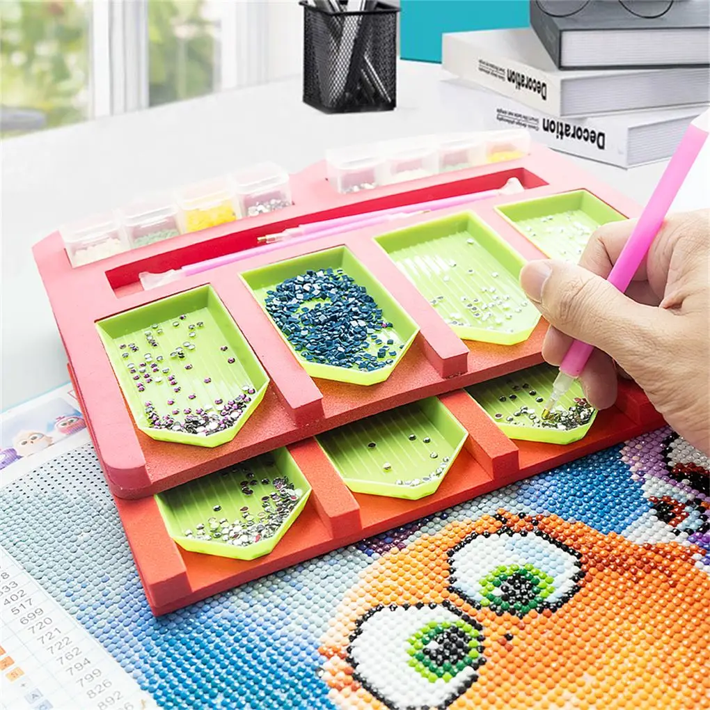 

Portable Diamond Painting Tray Tool Organizer Holder DIY Diamond Painting Kits Painting Diamand Space Saving Holder Accessory