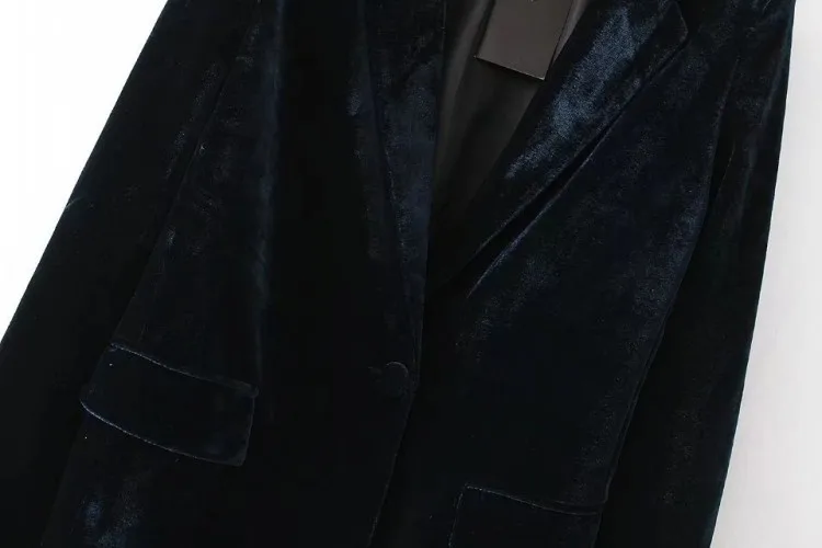 Velvet Blazer Autumn and Winter Women 2023 Solid Long-sleeved Single Button Casual OL Office Ladies Jacket Slim Jacket Women