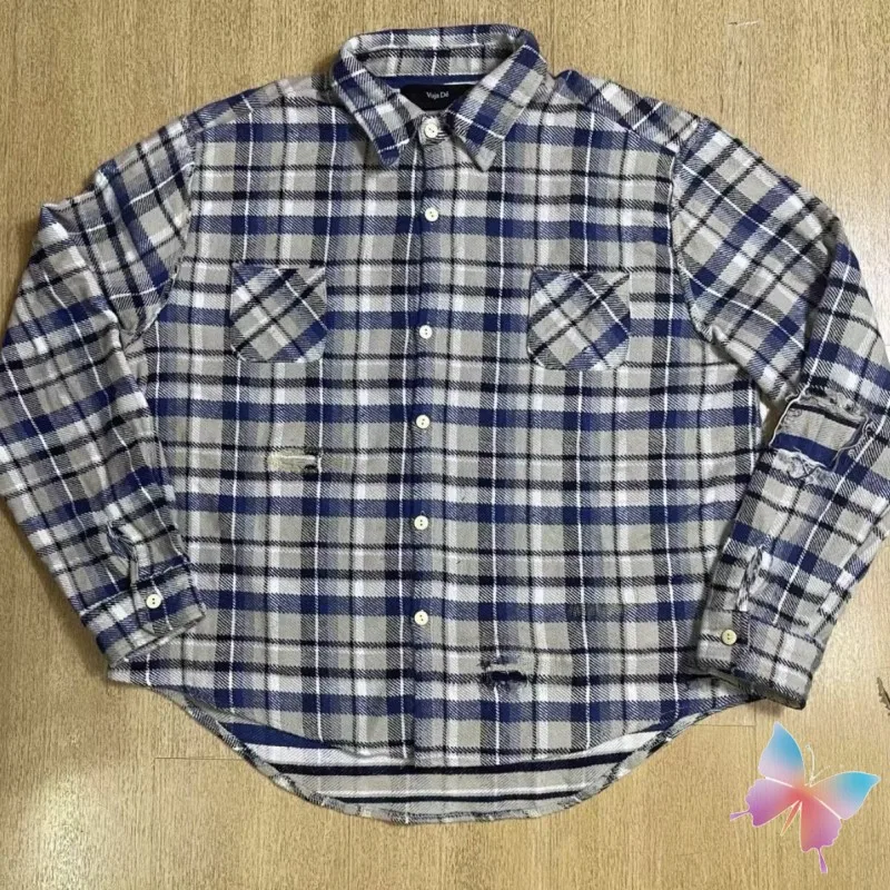 Мужские и женские рубашки Vujade в стиле ретро с дырками перфорированные длинными