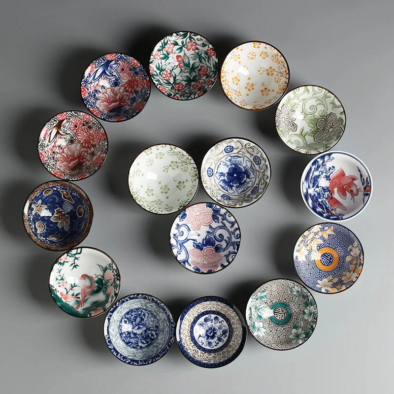 

New Product Qinghua Porcelain Tea Bowl Anti Scaling Retro Kungfu Teacup Ceramic Cup Multicolor Master Teacup Personal Single Cup
