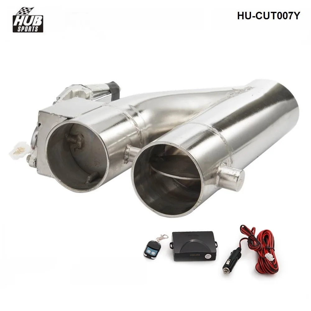 

Patented Product 2" / 2.25"/ 2.5"/3" Electric stainless Exhaust Cutout E-Cut Out Dual-Valve System Kit with Remote HU-CUT007Y