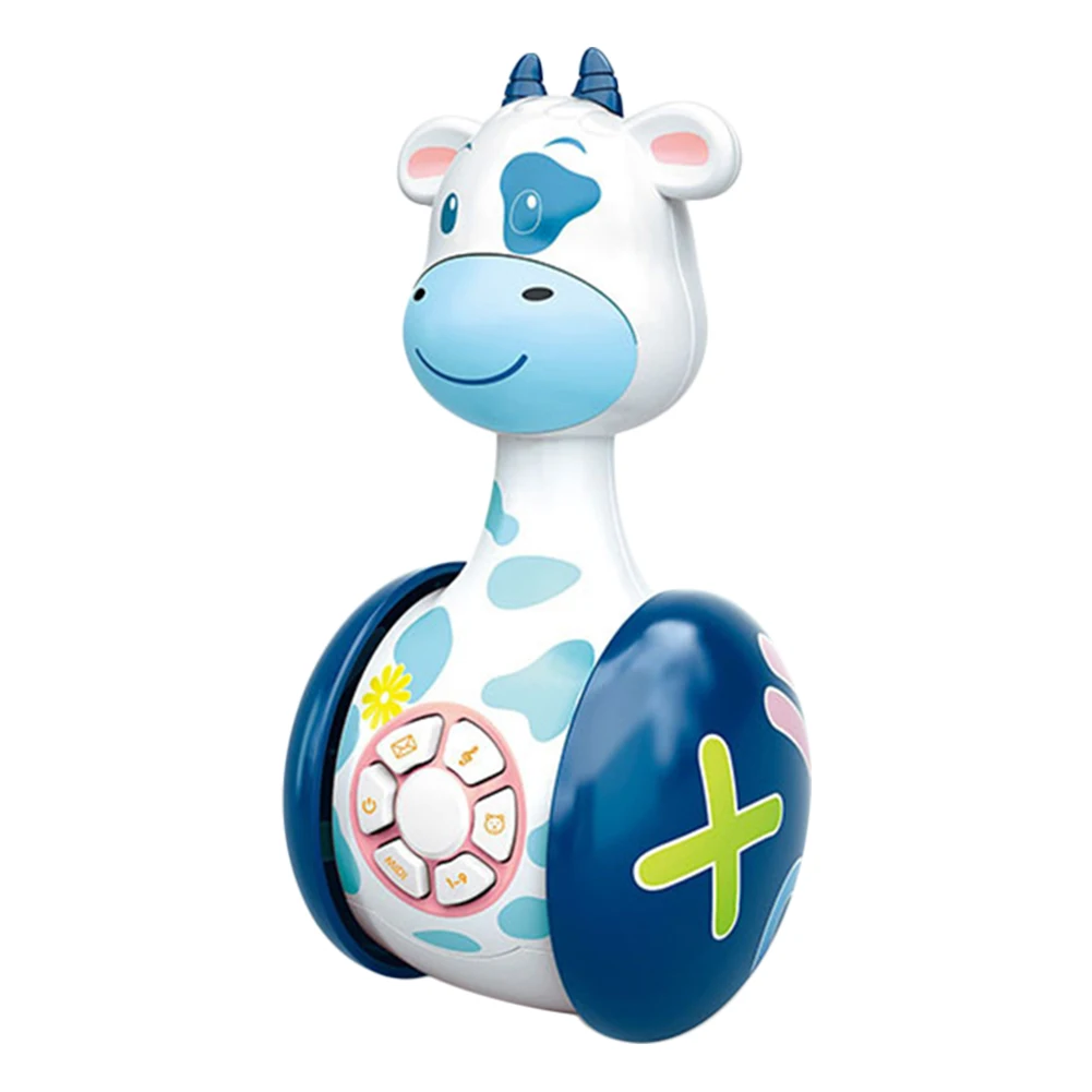 Musical Baby Toys Zebra Baby Tumbler Toy with Lights and Songs Cute Animal Educational Toys Interactive for 1-5 Years Old