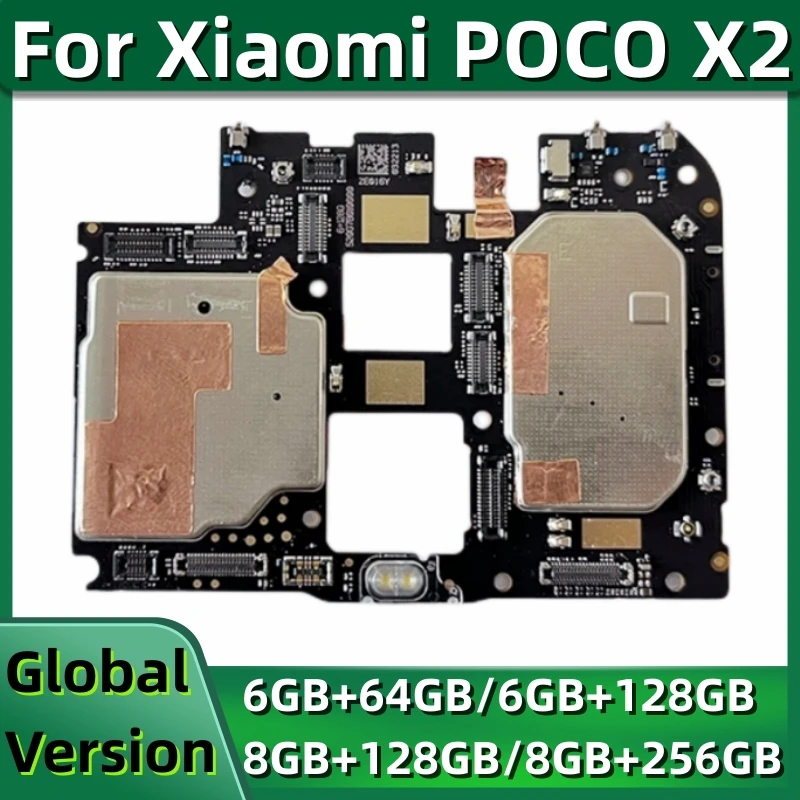 

Модуль печатной платы материнской платы для Xiaomi Mi POCO X2, Snapdragon 730G, глобальная система MIUI, логическая плата, 64 ГБ, 128 ГБ, 256 ГБ