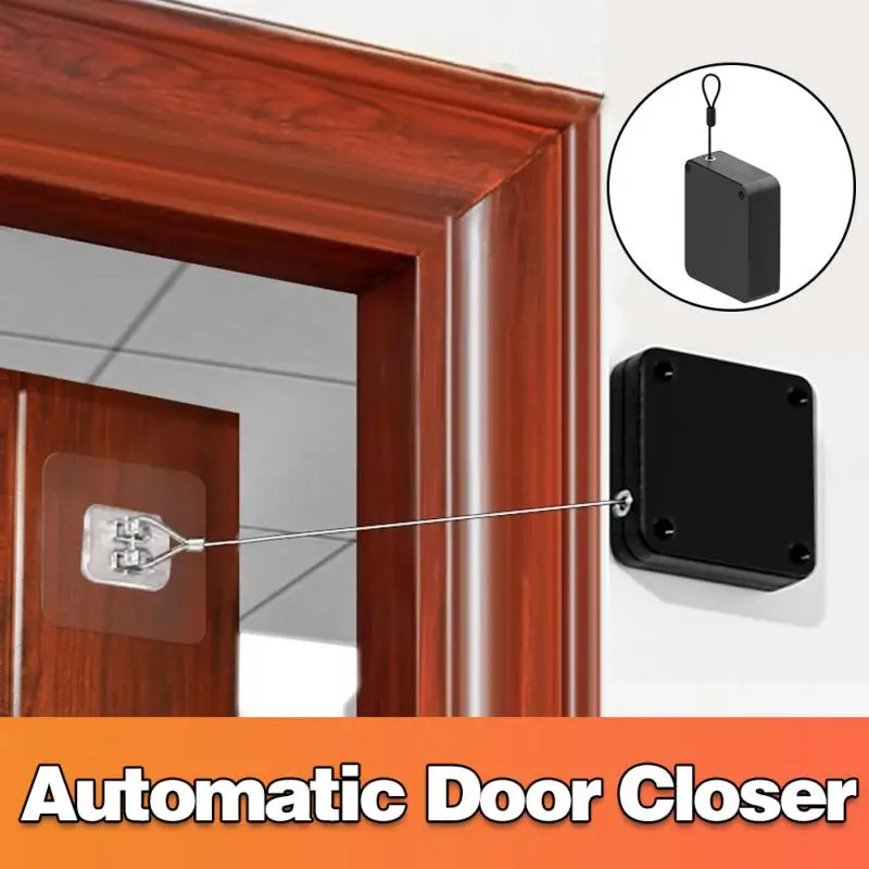

Automatic Sensor Door Closer Punch-free Adjustable Surface Door Stopper Automatically Close Door Bracket Closer Home Improvement
