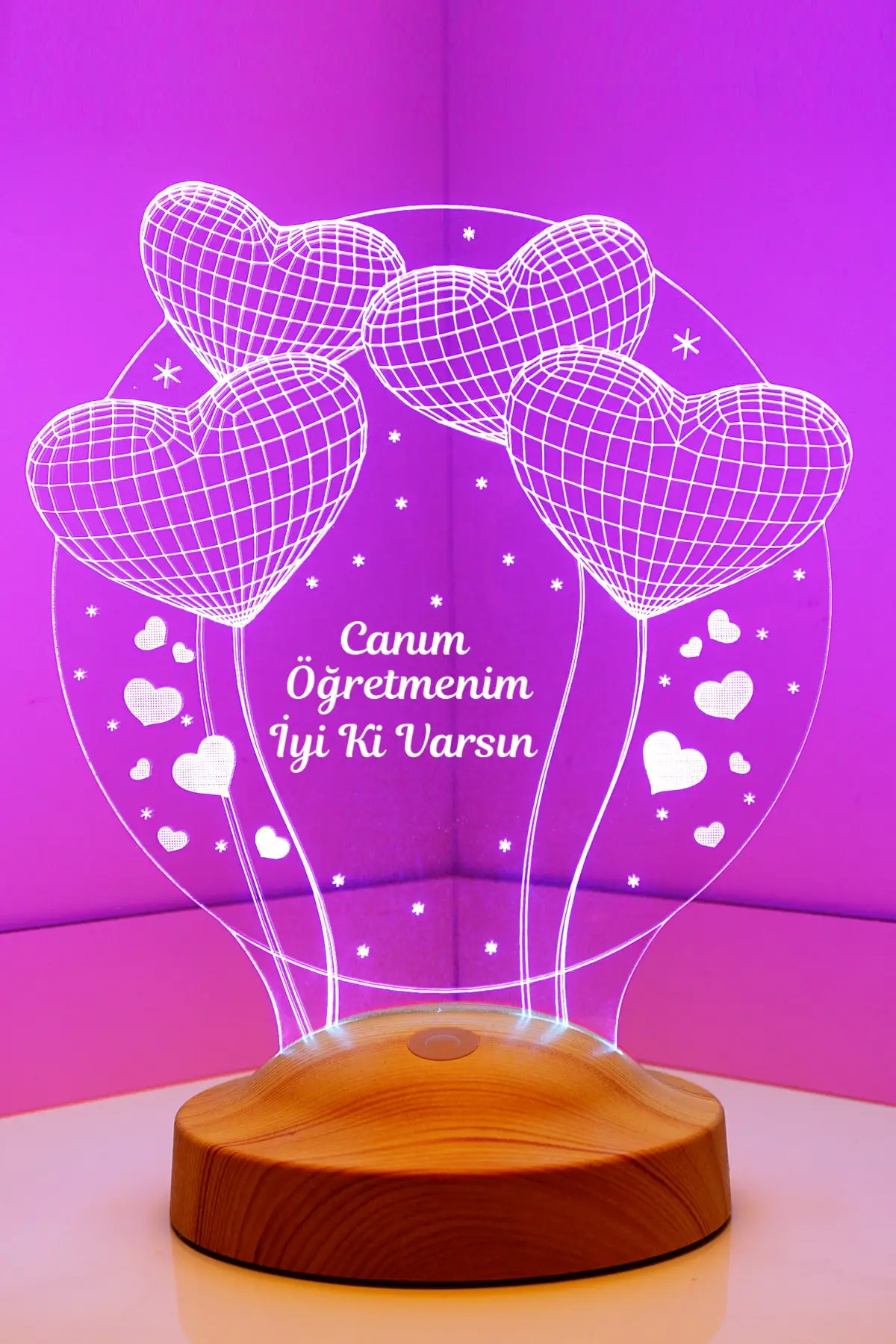 

3d dear teacher gift 3d balloon hearts sphere Led lamp personalized design customized design