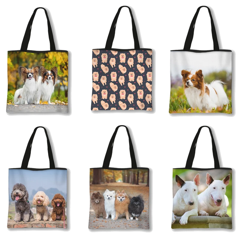 

Сумка Bulldog/Померанская для девушек, Удобная дорожная Сумочка для хранения, модная женская сумка-тоут для шоппинга на одно плечо