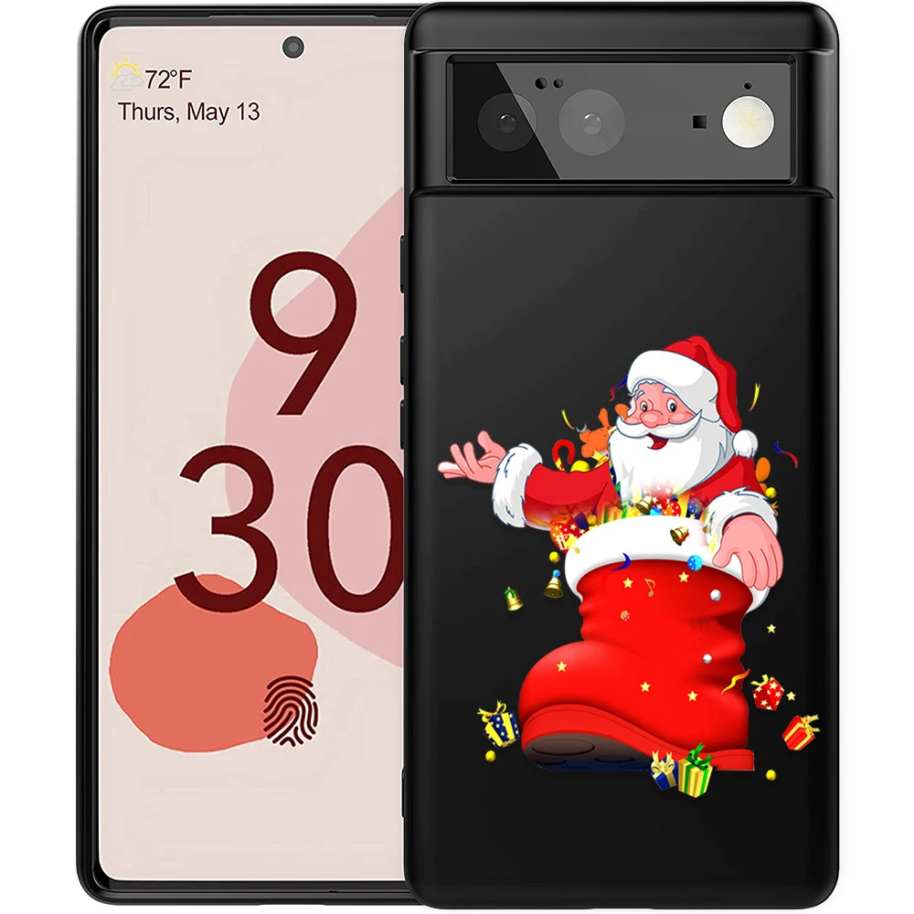 

Christmas Santa Claus Case for Google Pixel 6Pro 6a 6 5 5a 5G 2 3 3a 4 4a XL Soft TPU Fundas Covers Xmas Gift Protection Shell