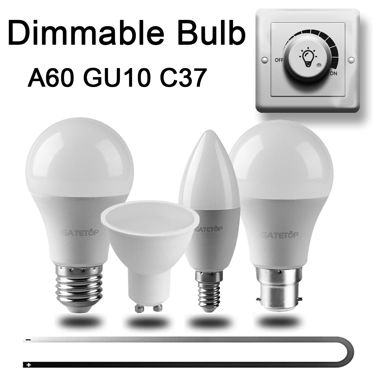 Светодиодный прожектор Gatingop с регулируемой яркостью GU10 A60 C37 220 В U-образный дизайн