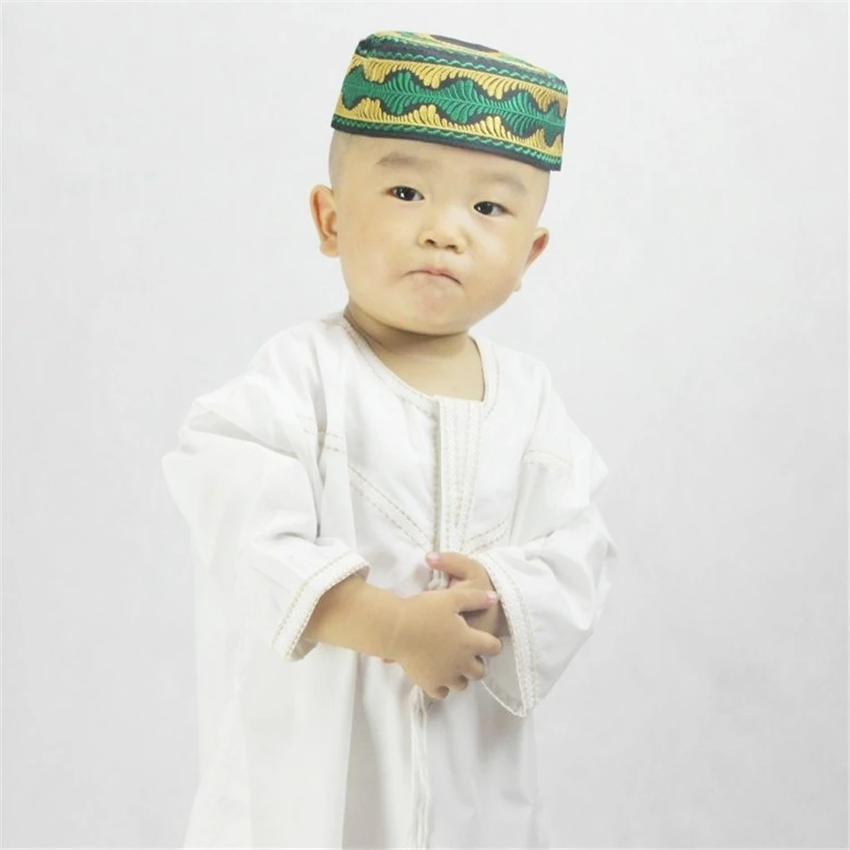 Kids Muslim Clothing Islamic Boys Abaya Dubai Kaftan Jubba Thobe Eid Mubarak Prayer Saudi Arabia Blouse Toddler Robes Dress Robe