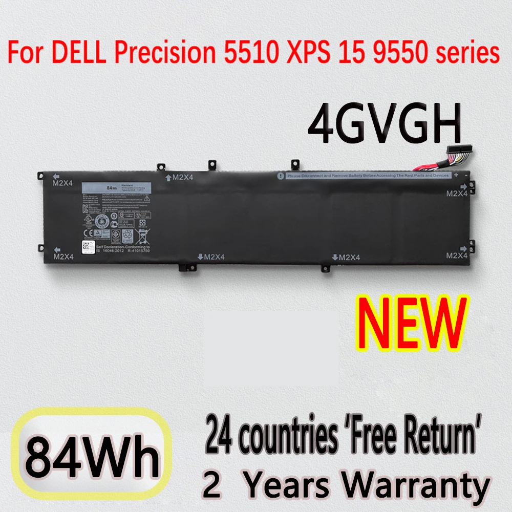 

NEW 84Wh 11.4V 4GVGH 1P6KD Laptop Battery For Dell XPS 15 9550 D1828T Precision 5510 M7R96 P56F P56F001 62MJV T453X