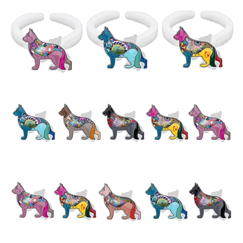 

Gorgeous BlueHeeler Picture White Rings Welsh Springer Spaniel Acrylic Heat-Shrink Sheets Ring For Best Friends QDW203