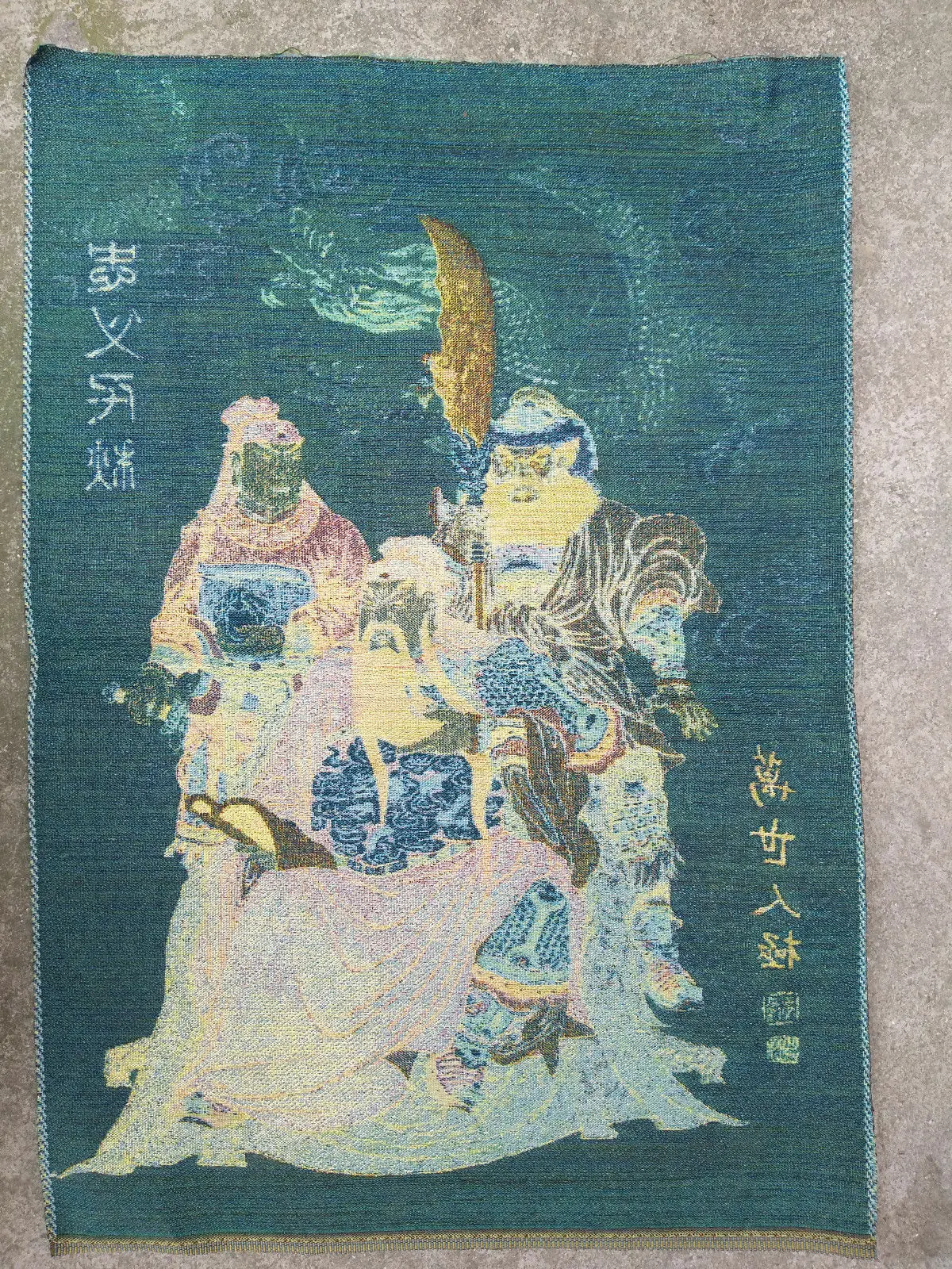 Китайский шелковый древний Лю Бей Гуань Ю Чжан Фей Танка Тханка Фреска Настенная