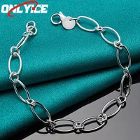 925 sterling silver round oval shrimp buckle bracelet ladies fashion glamour party wedding engagement jewelry