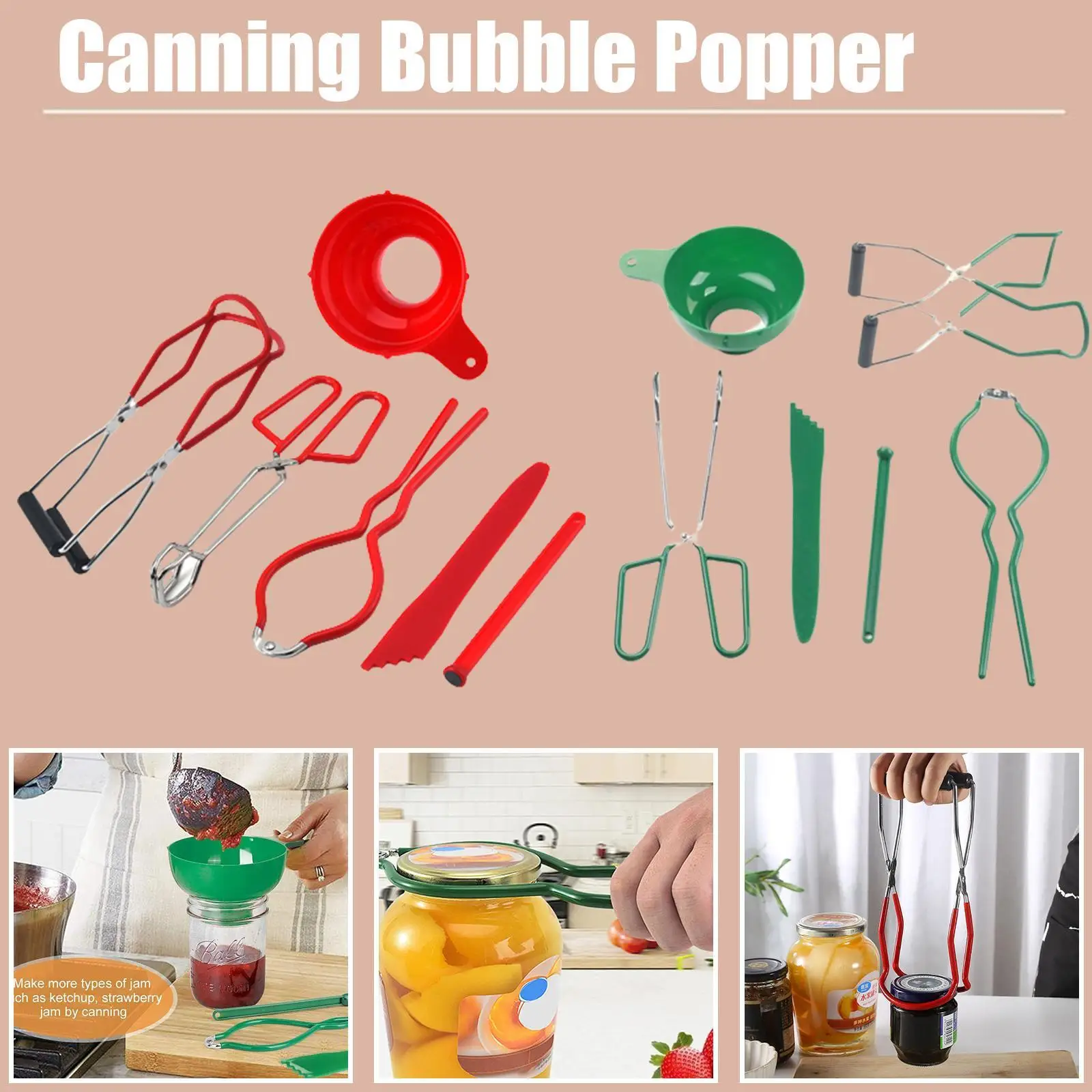 

Wide Mouth Clip Canning Jar Tong Steel Anti-Scalding Lifter BottleClip Anti-Skid Anti-Scald Jar Clamp Tool