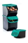 Tupperware The Three Musketeers-набор для хранения картофеля, лука, чеснока 3 Black Teal
