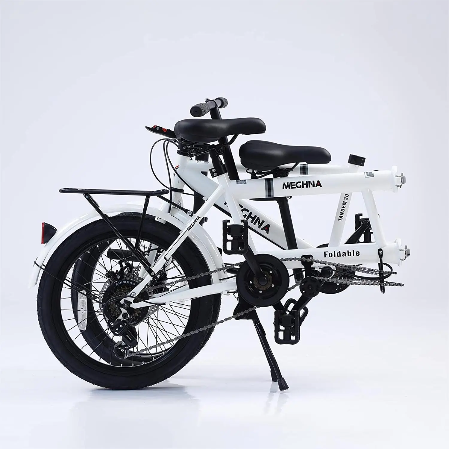 Фото Meghna 20-26-дюймовый складной тандемный велосипед, 3-местный велосипед Shimano, 7-скоростной городской велосипед для путешествий, пляжный прогулочный велосипед №2