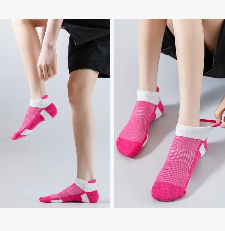 Sports Socks Stinky Socks Socks Cotton Socks Spring  Summer Terry Sweat Absorbent Breathable Cotton Ladies Sports Contrast Color