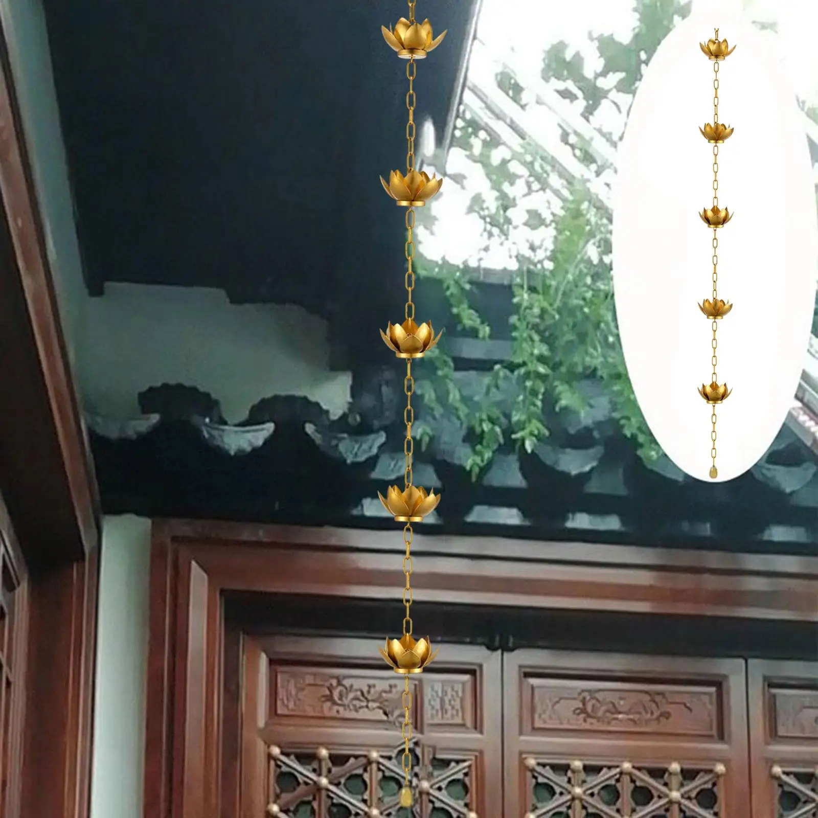 Цепочка Лотос для водосточных водоемов сменный канал цветочных чашек цепь от