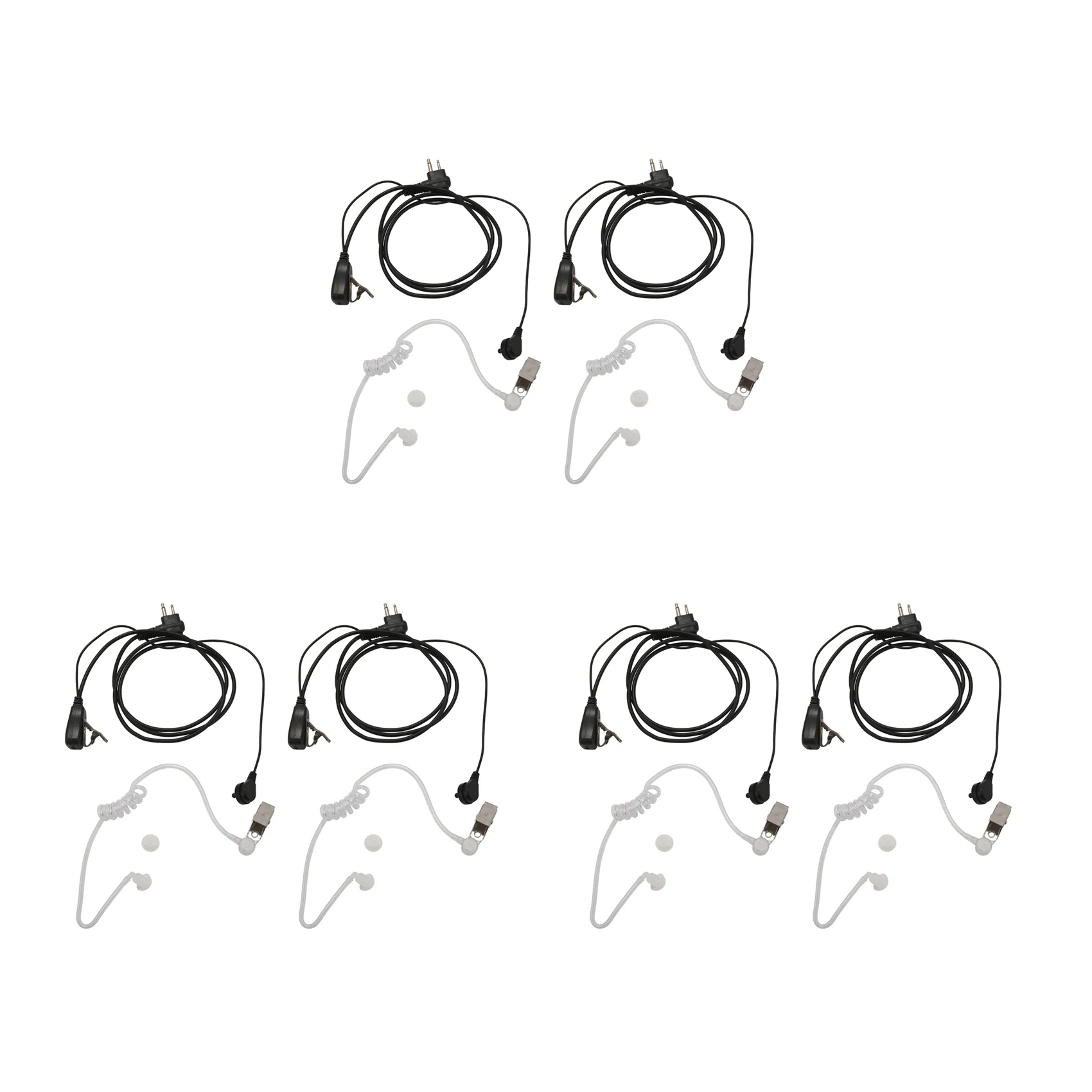 

6Pack Fbi Style 2Pin Covert Acoustic Tube Earpiece Ptt Headset for Motorola 2 Ways Radio GP88S GP300 GP68 GP2000 GP88