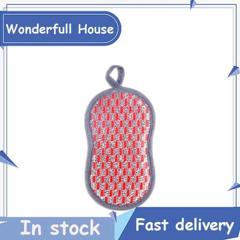 

Household Scouring Pad Thickened Double-sided Bowl Washing Sponge Wipe Kitchen Cleaning Brush Kitchen Cleaning Supplies