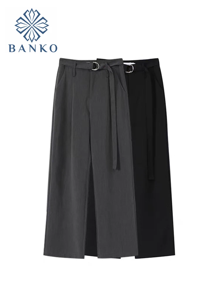 Женские офисные брюки с высокой талией однотонные модные подходящие ко всему