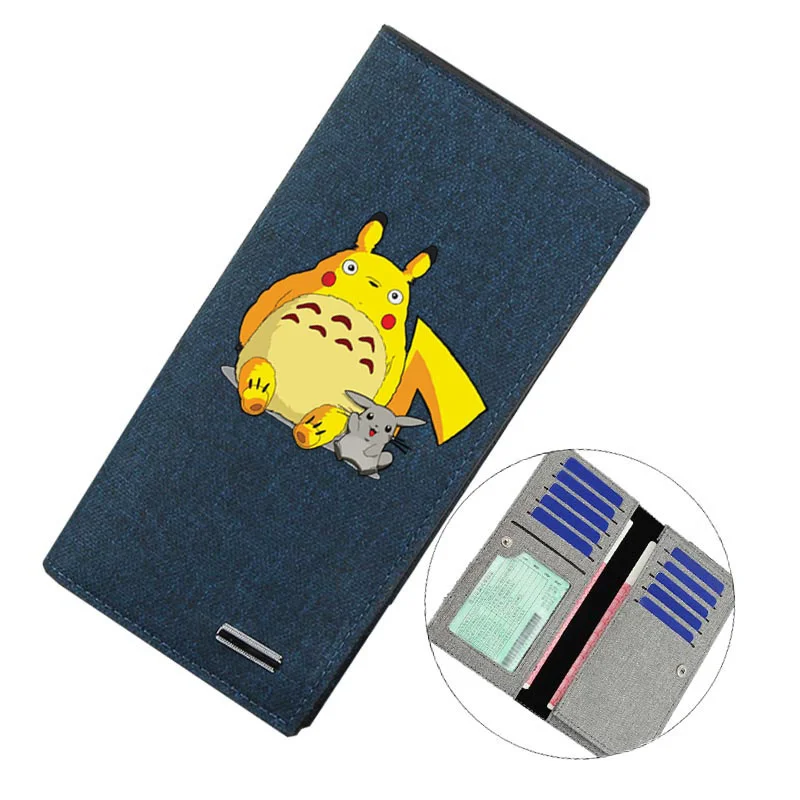 

Длинный кошелек с мультипликационным рисунком, кошелек из ткани с рисунком аниме Мой сосед Тоторо, многофункциональный кошелек с ID держате...