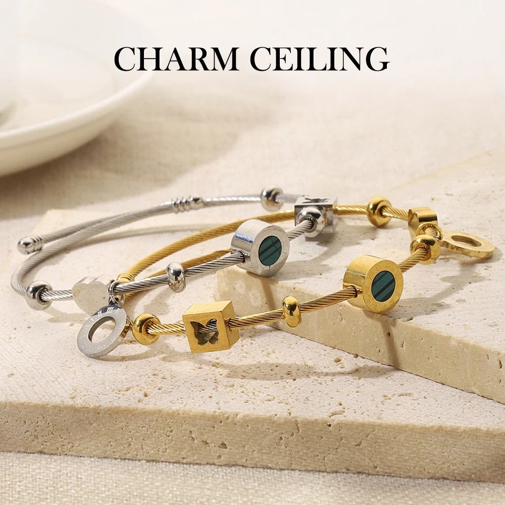 Женский минималистичный браслет из нержавеющей стали с вырезами в виде бабочки