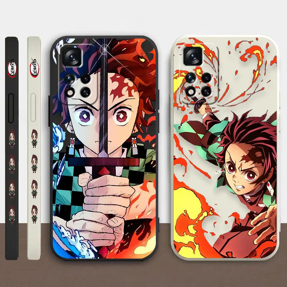 

Phone Case For Redmi Note 12 11 11T 11R 11S 10 9T 8 7 7S PRO PLUS 4G 5G Case Fundas Cqoues Shell Capa Anime Demon Slayer Tanjiro