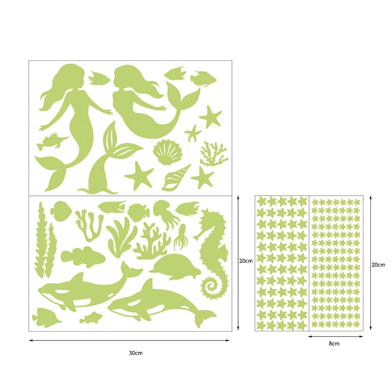 

Светящаяся Настенная Наклейка «русалка», «Морской мир», ПВХ наклейки, светящаяся Настенная Наклейка для дома, окна