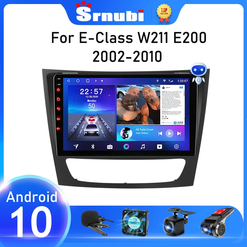 Srnubi Android 10 araba radyo Mercedes Benz e-class için W211 E200 E220 E300 E350 E240 CLS 2002 - 2010 multimedya oynatıcı 2 Din DVD