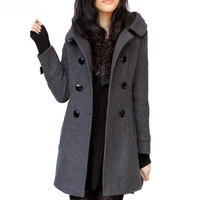 winter women long coats 2020 hooded cashmere woolen cotton coats jackets women casual slim plus size wool blends long coat