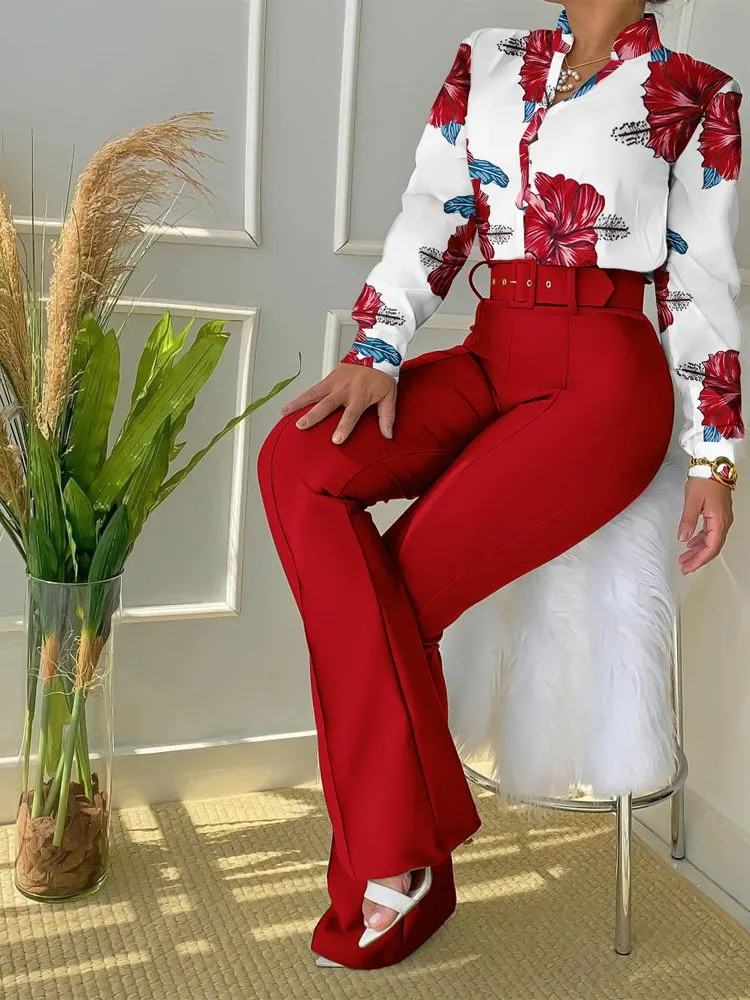 Повседневные женские комплекты из двух предметов осенне-зимняя модная рубашка с