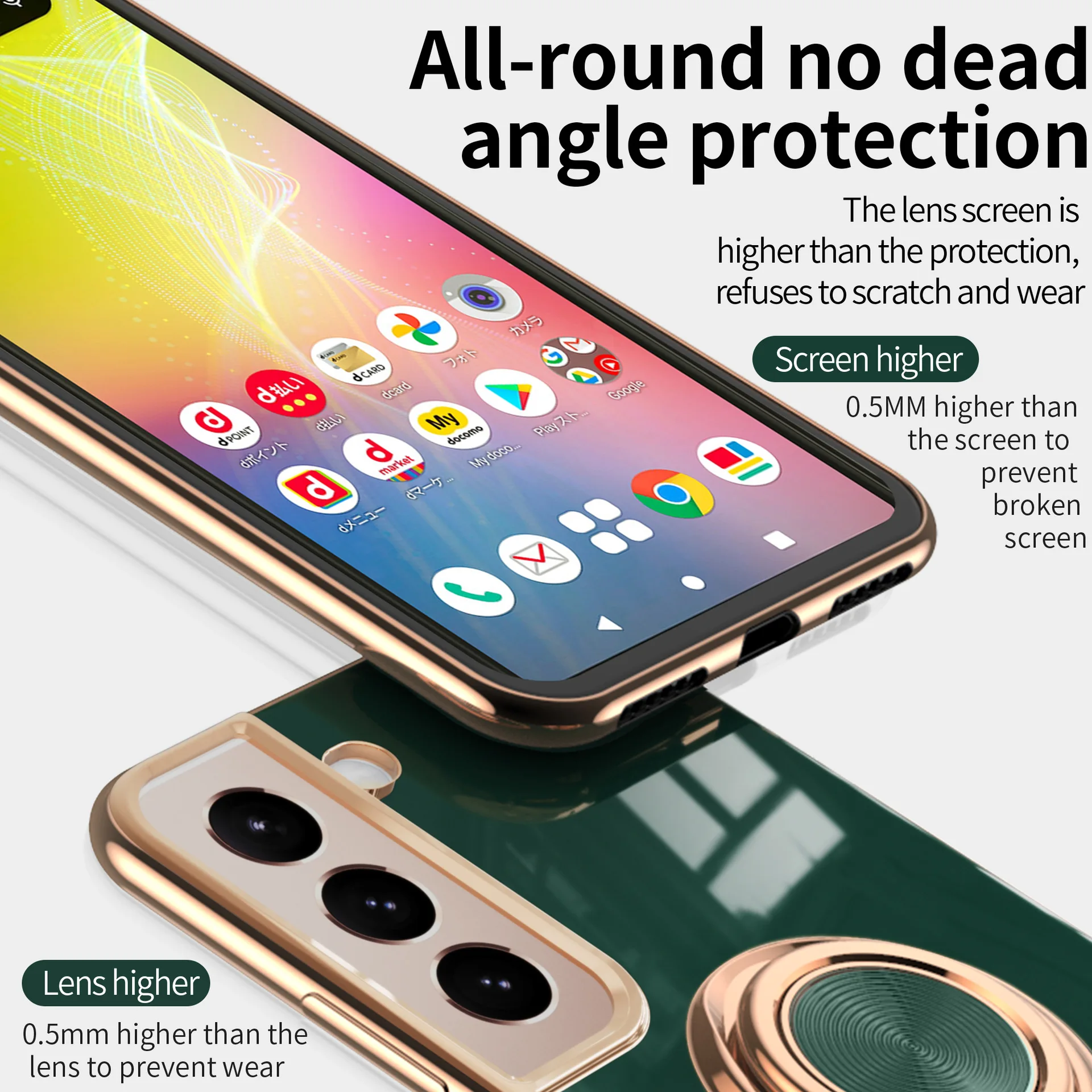

Fashion Car Ring Buckle Color Case For Samsung Galaxy S22 Ultra Plus TPU Metal Phone Protective Cover Coque for S22 Plus S22