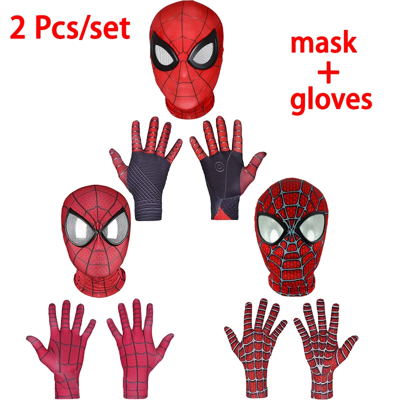 

Spiderman cosplay Spider Man Far From Home Peter Parker mask Gloves Suits Halloween Carnival Costumes Props Accessories for kids
