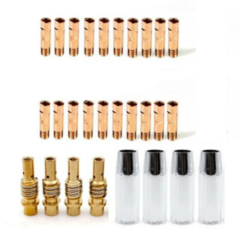 

28Pcs MB15 MIG Welding Torch Consumables Holder Conical Gas Nozzle Contact Tips