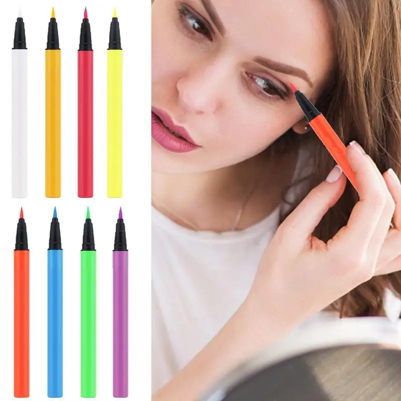 S Smudge Proof Eyeliner Neon Rainbow Eyeliner Pen Long Lasting Fluorescent Eyeliner Pencils For Women