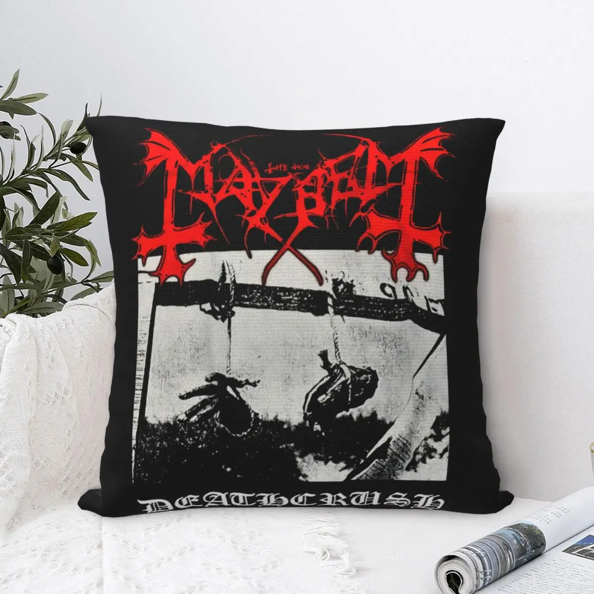 

Mayhem Deathcrush A Metal Band Nation New Letter Printed Adults Cool Cute Case Living Room Covers Pillowcases For Pillows fluffy