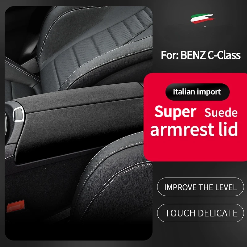 

Italy Super Suede For Mercedes Benz C Class W205 GLC X253 2015-2021 W206 S206 X206 Car Center Console Armrest Mat Accessories