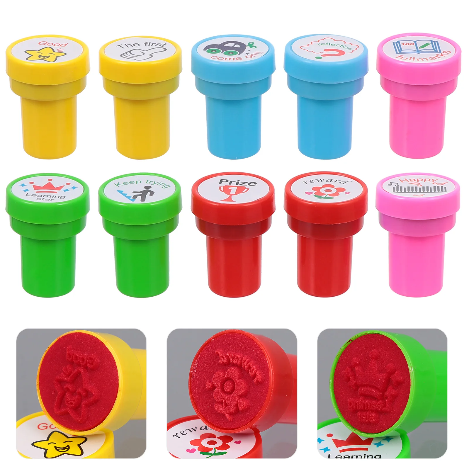 

10 Pcs Seal Cartoon Stamp Toddler Animal Toys Encouragement Self-inking Graffiti Teacher Pre Reward Kids