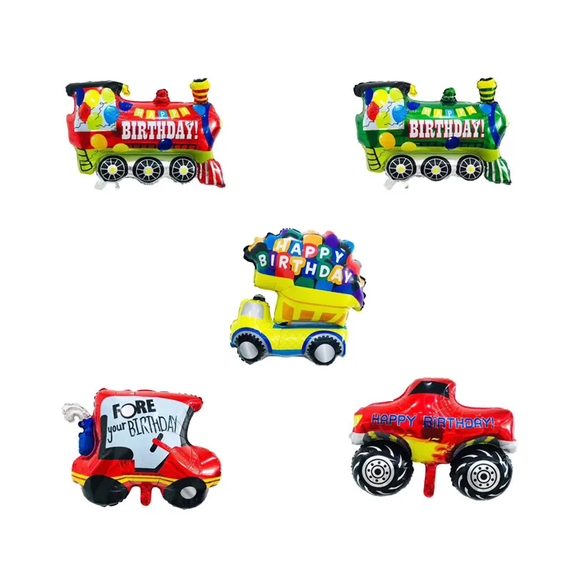 

Cartoon Car Ballons Police Truck Train Foil Balloon Globos Balls DIY Boy 1st Happy Birthday Party Decorations Kids Toy Gifts