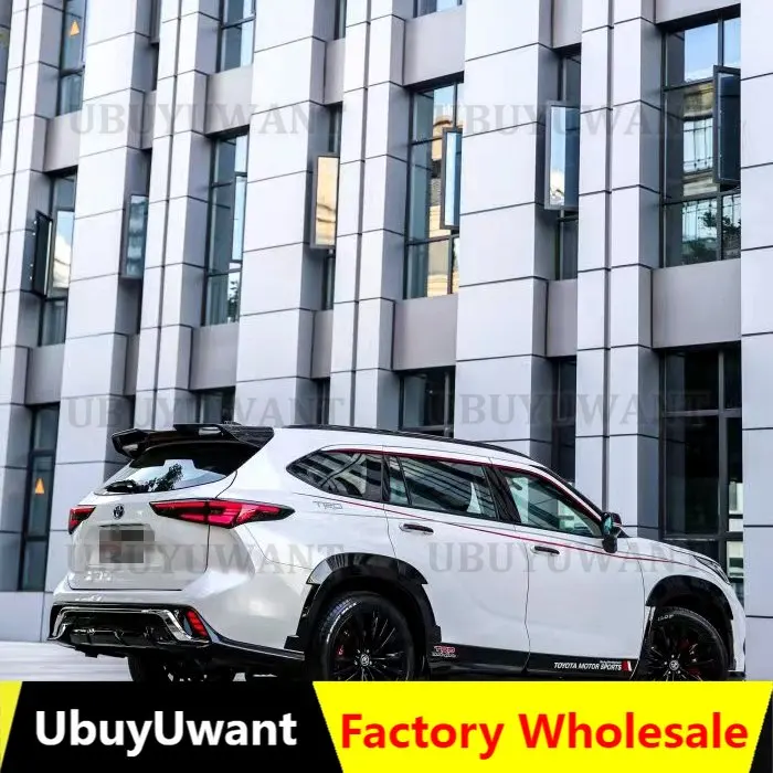 

For Toyota New Highlander 2020-2023 ABS Paint Carbon Fiber Color Rear Wing Trunk Lip Tail Spoiler / Middle Spoiler /Side Spoiler