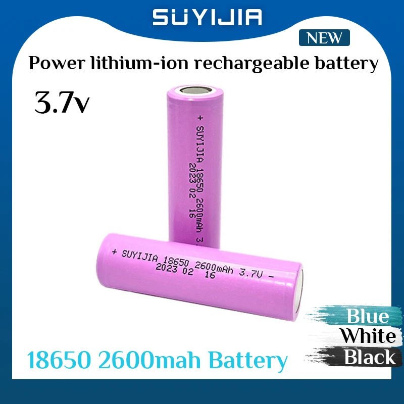 

New 3.7V 2600mAh 18650 Real Large Capacity Li-ion Rechargeable Battery for High Intensity Flashlight Headlight Walkie Talkie