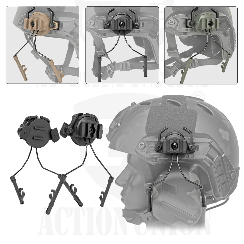 

Tactical Headphone Rail Adapter Tactical Headphone Holder for 19-21mm Helmet Rail Helmet Airsoft Military Ear Muff Holder