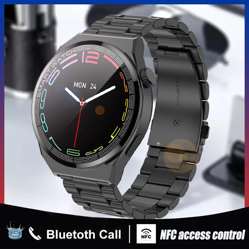 

2022 New Bluetooth Call Smart Watch Men NFC Access Control Sports Fitness Tracker Waterproof Mens Smartwatch 360*360 HD Pixels